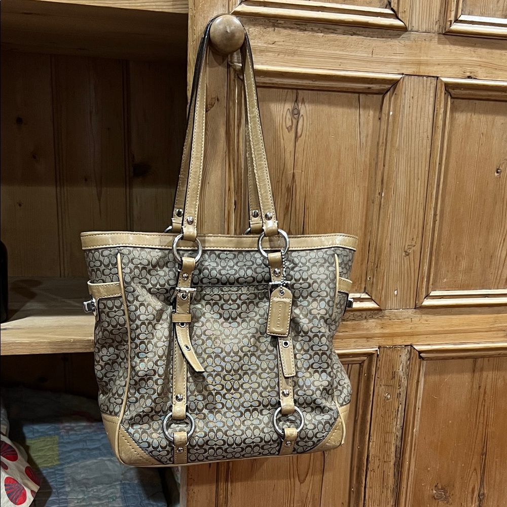 Y2K Coach F11526 Signature Jacquard Monogram Mini Gallery Tote